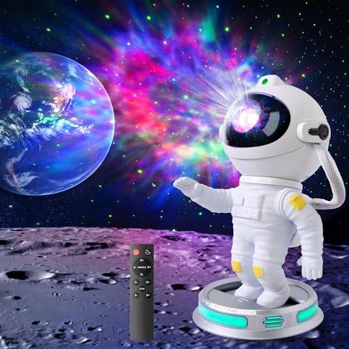 Proiettore di luce astronauta, proiettore cielo stellato LED illuminazione ambientale Galaxy Proiettore luce notturna con telecomando e timer, 360° Nebula plafoniera per camera da letto, gaming home