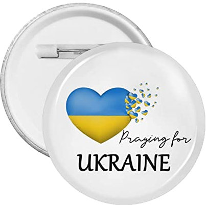 Beten Sie für die Ukraine Runde Abzeichen Anstecknadel Brosche Hut Kleidung Tasche Zubehör