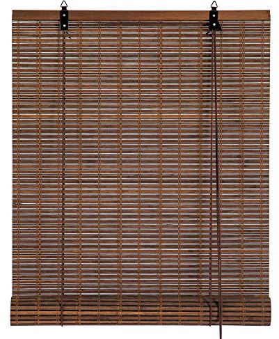 Cy.curtain bright Tenda a Rullo in Bambù per Interni, Tapparella Avvolgibile Bamboo per Porte e Finestre, Cortina di Bambù per Balcone, 90 x 180 cm