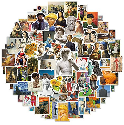 Retro Oil Painting Style Sticker Pack for Teens Adults|100 Pcs|Wateproof Vinyl Stickers Decals for Laptop Computer Waterbottle Hydroflasks Luggage Phone Cup,Aesthetic Decals Pack(Oil Painting-100pcs)