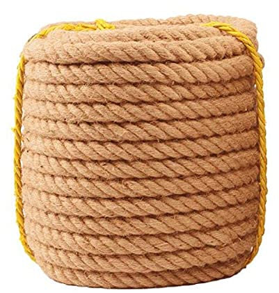 BODHIS Natürliches Juteseil, Dicke Schnur, Hanfseil, Garten-Juteschnur, Schnur, Juteseil, Seile für den Innen- und Außenbereich (15 m, 30 mm)