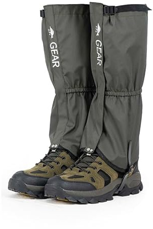 Hixingo Outdoor Gamaschen Wasserdicht, Unisex Erwachsene Bein Gamaschen Herren und Damen Schnee Gamaschen für Wandern, Spazierengehen, Wandern, Camping, Klettern, Jagen (XL,Armeegrün)