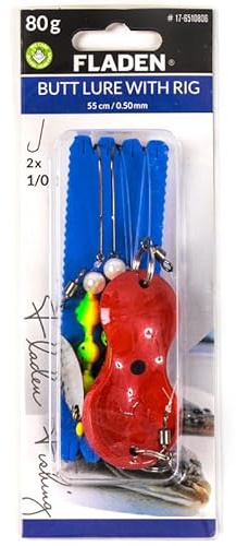 Fladen Butt Lure with Pearl Spoon - Buttlöffel Buttlöffel-Vorfach Plattfisch-Vorfach 40g-120g (100g, rot)