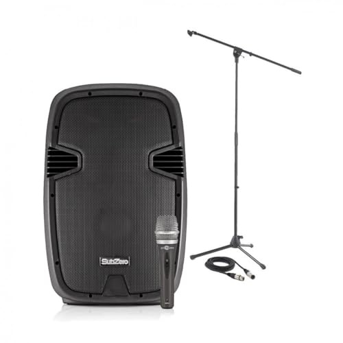 Portable PA Speaker System with Bluetooth and Microphone, 12 Inch | Complete vocal solution for buskers, play backing tracks via SD/USB/Bluetooth, 12-inch 150W speaker
