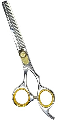 Nixcer Forbici per sfoltire i capelli, denti affilati, lama CNC con regolazione fine, in acciaio giapponese 420C J2, diluenti professionali per uomini e donne (argento, 16,5 cm)