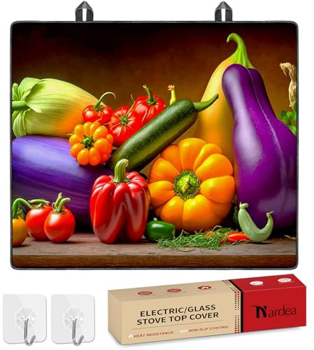 Nardea Protection Plaque de Cuisson Vitrocéramique (Colorful Fresh Vegetables)