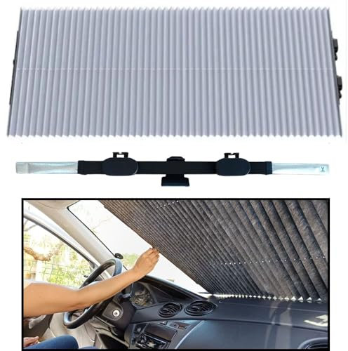 IGLUCAR Parasol Coche Delantero Plegable, 65 CM - Accesorios Coche Esenciales, Protección UV para Bebés y Adultos, Compatible con Vehículos de Todos los Tipos, Estilo Minimalista