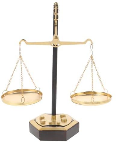 TOPBATHY Balance Scale Table Decoration 9.25 Inch Metal Libra Scale Ornament for Home Office Study Desk Centerpiece Justice Symbol Decor