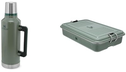 STANLEY Classic Legendary Thermosflasche 2.3L & Useful Classic Box 1.2L - Spülmaschinenfest - Lunchbox aus Edelstahl - Stapelbare Sandwich-Box - BPA-Frei - Sicherer Verschluss