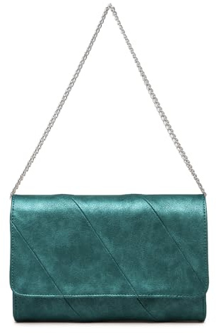 Miss Lulu Bolso de mano de boda para mujer, bolso cruzado de viaje, elegante bolso de noche para fiesta, bolso de regalo de verano para mujer, Green, Medium