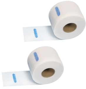 Halskrepprollen Pro, Halsschutzkrause, Halskrause Friseur, Einweg-Nackenstreifen, Einwegkrepppapier für Salon, Haare Schneiden, Papier Verhindert, 200 Blatt(2 Rollen à 100 Streifen)