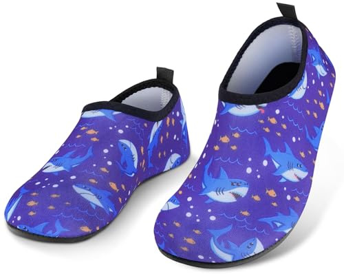 AOOSU Chaussures Aquatiques Enfant, Chaussures de Plage Chaussures d'eau Séchage Rapide Antidérapant Pieds Nus pour Piscine Surf Sport Yoga