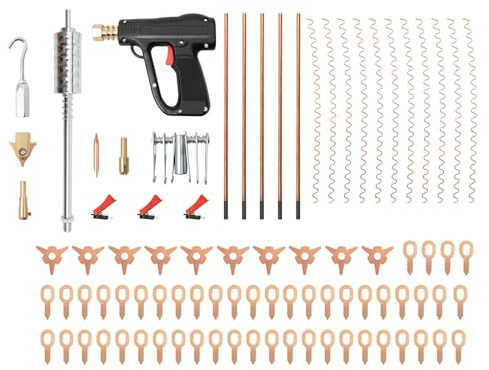 CHIMHOON 86-TLG plåtreparationsverktyg tillbehörslåda utbuktssats, reparationsverktyg punktsvetselektroder spotter bucklor Richt Spotter svetsare maskin verktyg, tillbehör Dent Puller Kit