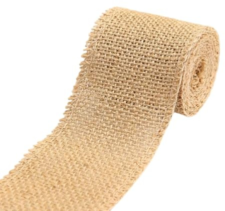 Juteband 10M Vintage Sackleinen Band für Hochzeitdeko Tischläufer DIY Handwerk Natürliches Dekoband in Rustikalem Stil
