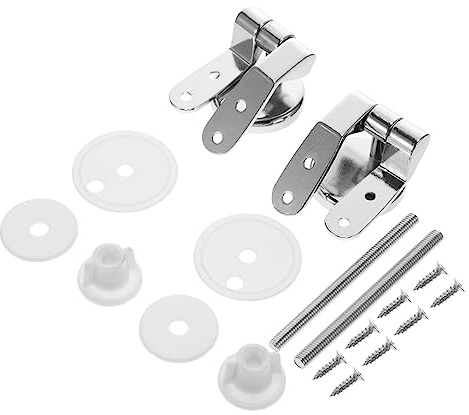 HAMPPLIES Bisagras Metálicas para Tapa de Inodoro con Tornillos Fijación Rápida y Fácil Instalación Compatibles Mayoría de Tapas Estándar Accesorio Duradero para Reemplazo