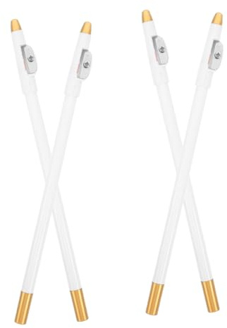 iplusmile 4 Piezas Delineador de Ojos y Lápiz de Cejas para Barba de Barbero con Sacapuntas Incorporado para Barba en Color Claro para Perfilar y Moldear