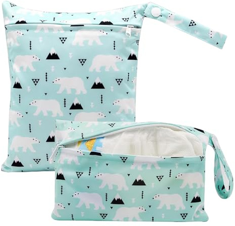 Bolsa Impermeable De Pañales 2 Piezas Organizador Plegable Impermeable De | Bolsa Húmeda Para Guardería Para Ropa De Baño, Pañales, Toallitas,