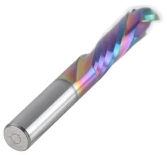 Accessori per Torni 1 pz Fresa per legno con taglio verticale e a 2 taglienti, fresa a spirale in metallo duro, a compressione per(DSP2FC-D10.0-L45)