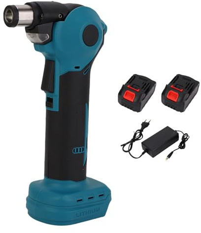 Marhynchus Martillo Automático Inalámbrico, Kit de Martillo Automático sin Escobillas, Pistola de Clavos de Palma Ajustable de 0 45 a 90 Grados con Punta Magnética y Luz LED, para (Enchufe de la UE)