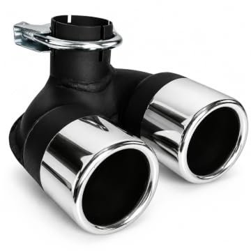 CARTUNER Auspuffblende Doppelendrohr 2x60mm in Sportauspuff Optik für Fortwo Modelle Typ 450 bis Baujahr 04/2007