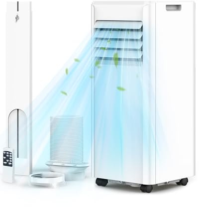 Mobile Klimaanlage 9000 BTU (2,6 kW) | 4-in-1 Klimagerät mit Abluftschlauch zum Kühlen, Entfeuchten, Ventilieren & Schlafen | für Räume bis 28 m² | Energieeffizienzklasse A