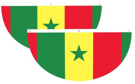 Drapeau du Sénégal imprimé léger semi-circulaire Bannière extérieure Décorations de fête