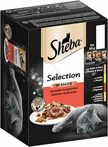 Sheba Beutel 12MP - Selection in Sauce - Herzhafte Komposition, 1020 g