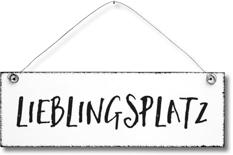 Lieblingsplatz - Dekoschild Türschild Wandschild aus Holz 10x30cm - Holzdeko Holzbild Deko Schild