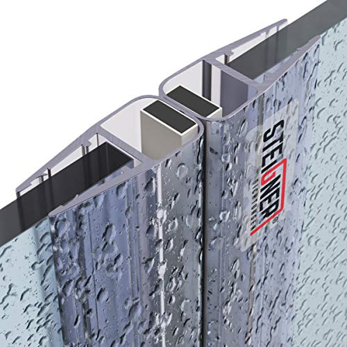STEIGNER Joints magnetique douche UKM01 194 cm (2 pc.) - Joints porte de douche 180° d’angle, pentagonale, arrondie, en niche ou quart de cercle avec porte 3,5-5 mm - Étanchéité, Installation facile