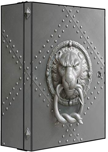 banjado Medizinschrank abschliessbar mit Motiv Eisentor 35x46x15cm - großer Arzneischrank für die Hausapotheke - Medikamentenschrank aus Metall zur Medikamenten Aufbewahrung