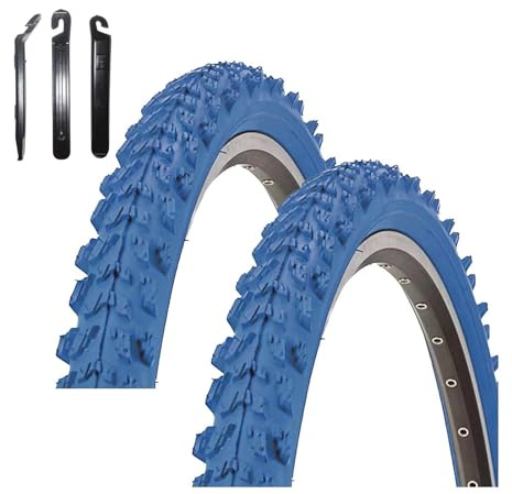 Angebot-Set / 2 x Kenda K-829 Psycho 24 MTB Fahrradreifen Fahrradmantel Blau 50-507 (24 x 1.95) inkl. 3 Reifenheber