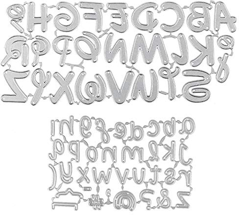 2 Stück Stanzschablonen für Scrapbooking, Alphabet, Buchstaben, aus Stahl, Schablone, DIY, Album, Prägewerkzeug, Dekoration, Papier, Karten, Handwerk, Geschenk, Basteln