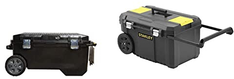 STANLEY FATMAX Pro Rolling Toolbox Chest, Heavy Duty Metal Latch & Rolling Toolbox Chest with Heavy Duty Metal Latch, 2 Lid Organisers for Small Parts, Portable Tote Tray for Tools, STST1-80150