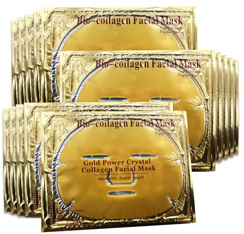 Jakuva 24k Gold Gel Facial Mask,SkinCare Facial Patch Collagen Face Mask for Moisturizing, Puffiness, Anti Wrinkle and Hydrateing Your Beautiful Face, 15PCS