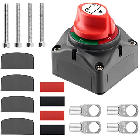 LUNEKUCK Batterieschalter 12V-48V Batterie Trennschalter Akku Power Cut Off Schalter Batterie Hauptschalter 12v 275 Amp Batterietrennschalter für Boot Motorrad Yacht Auto KFZ Bus RV UTV-Fahrzeug