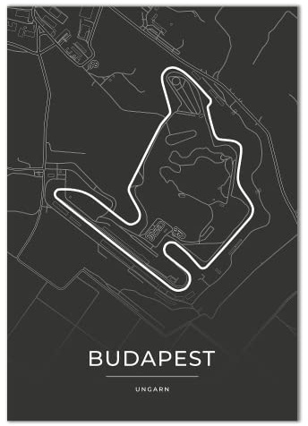 Vacentures Budapest Rennstrecken Poster - Geschenk für Motorsport-Fans (30x40 CM)