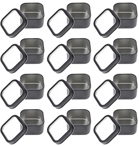 Kichvoe 15stücke Quadratische Metallbehälter Mit Fensterdeckel Aufbewahrungsdosen Für Kerzenherstellung Kosmetik Und -projekte Langlebig Aus Hochwertigem Blech