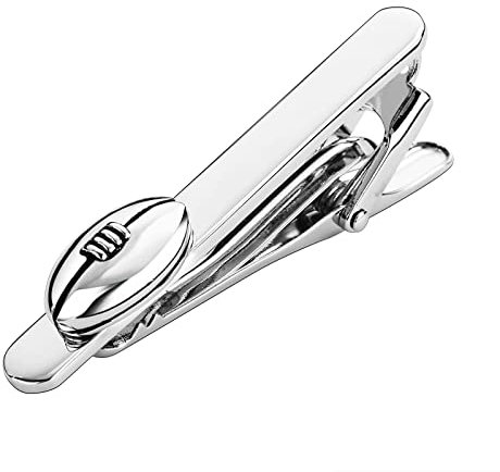 Stfery Krawattenklammer Silber, Tie Clip Edelstahl Krawattennadel Oval 5.1CM Schmuck Ehemann Geschenk