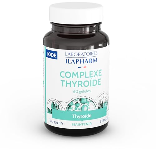 Complexe Thyroïde - Iode marin, Sélénium, Zinc & Guggul - 60 Gélules | Iode & sélénium : fonction thyroïdienne normale. Vitamines B6, B9 & B12 : réduction de la fatigue. Zinc. Fabriqué en France