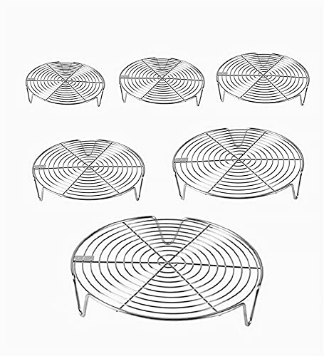 1pc 304 Stainless Steel Round Steaming Cooling Racks Backing Steamer Rack for Instant Pots Rack, Small Cooling Rack for Pizza Cake Cooling Steamer Stand for Air Fryer, Instantpot, Cake Pans 6 Qt 8 Qt