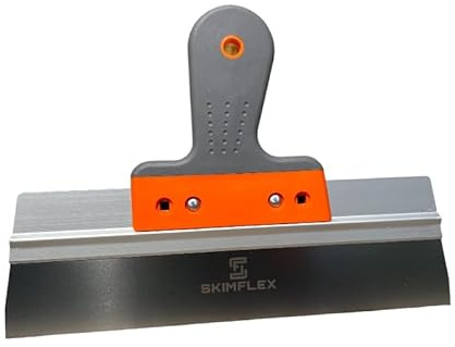 Plastering Skimming Spatula Rubber Handle 10 - 250mm Stainless Steel Flexible Blade Suitable Plaster Render Cement Skim Microcement EWI Basecoat Putty Knife Smoothing Blade