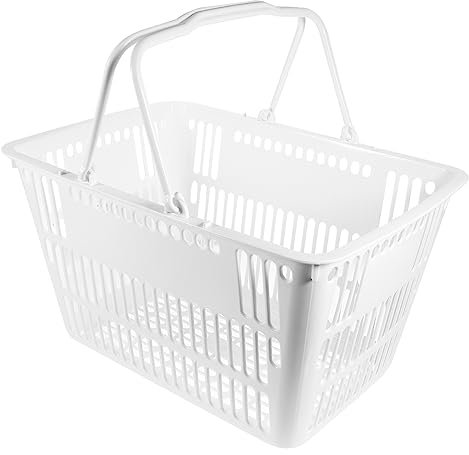 Cabilock Panier De Courses Pratique En Plastique Grand Modèle Poignées Capacité Portante Élevée Couleur Aléatoire Pour Supermarchés Et Centres Commerciaux Rangement