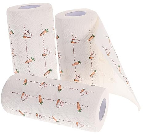 LALAFINA 3rouleaux Papier Alimentaire Anti-graisse à Motifs De Nettoyage Pour Cuisine Pour Évier Et Hotte Aspirante