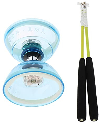 F Fityle Ensemble de Jonglerie Diabolo à Triple Roulement pour Enfants et Adultes, Bleu