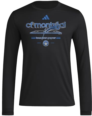 adidas Cf Montreal Pre-Game långärmad t-shirt för män, Svart/Fc Montreal, XL