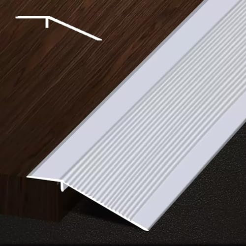 KGAILL Tapajuntas Suelo Tira De TransicióN De Aluminio para Suelo con Desnivel, 10cm De Ancho Reductor De Umbral para Puerta De Entrada Portales, Perfil De TransicióN Compensador(Silver)