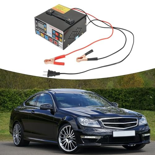 12/24V Impuls Reparatur Autobatterieladegerät, LED Digital Automatisches Batterieladegerät, für Auto und Motorrad Batterien