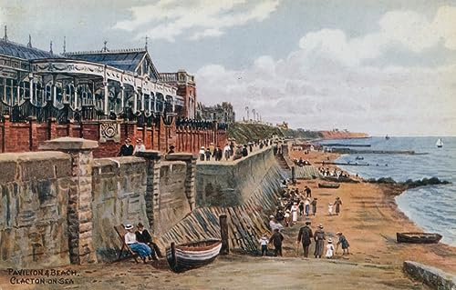 VsoxA Berühmte Gemälde Moderne Kunst Ölgemälde auf Leinwand Pavillon und Strand Clacton-on-sea von Alfred Robert Quinton Leinwand Wandkunst für Wohnzimmerdekoration 60x90cm