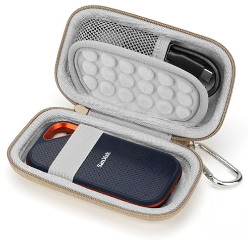 Yinke Väska skal för SanDisk bärbar/Extreme/Extreme PRO Portable SSD 500 GB/1TB/ 2TB/4 TB extern hårddisk, hårt fodral för resor