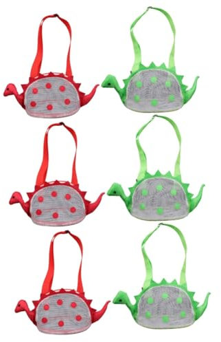 SOIMISS 6stücke Junge Mädchen Strandtaschen Mit Dinosaurier- Robuste Netztaschen Für Muscheln Und Spielzeug Aufbewahrung Für Strand Praktisch Und Langlebig Für Kleine Abenteurer